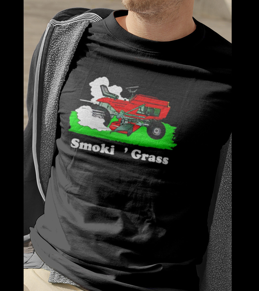 Smokin’ Grass Red Tractor On Green Field T-Shirt