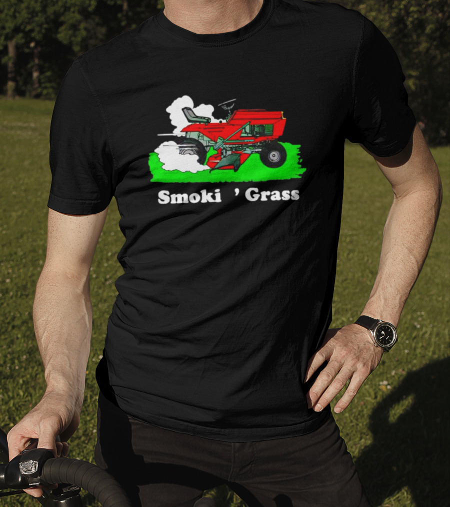 Smokin’ Grass Red Tractor On Green Field T-Shirt