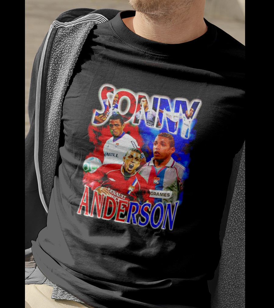 Sonny Anderson Football Legend Renault V Lyon Grames Soccer Icons T-Shirt