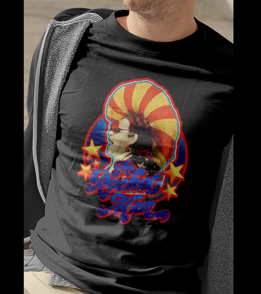 The Rocket Man Retro Stars And Stripes Iconic Sunglasses T-Shirt