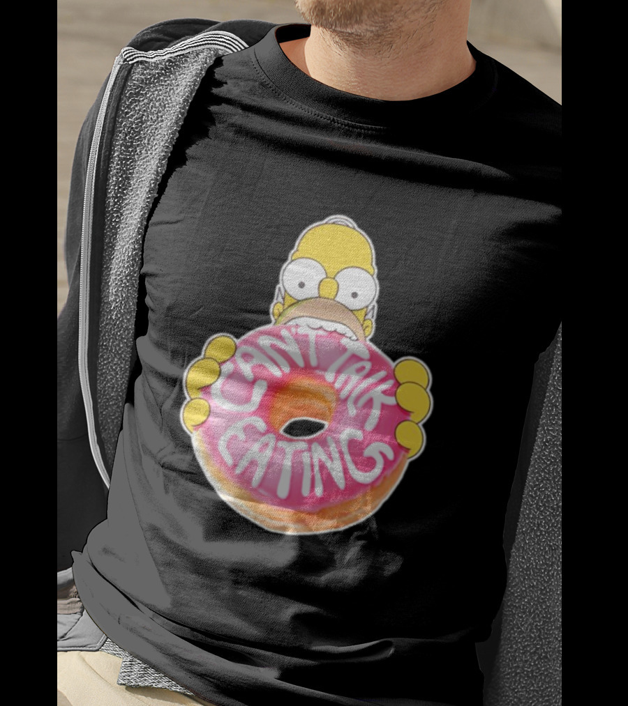 The Simpsons Homer Can't Talk Eating Donut T-Shirt