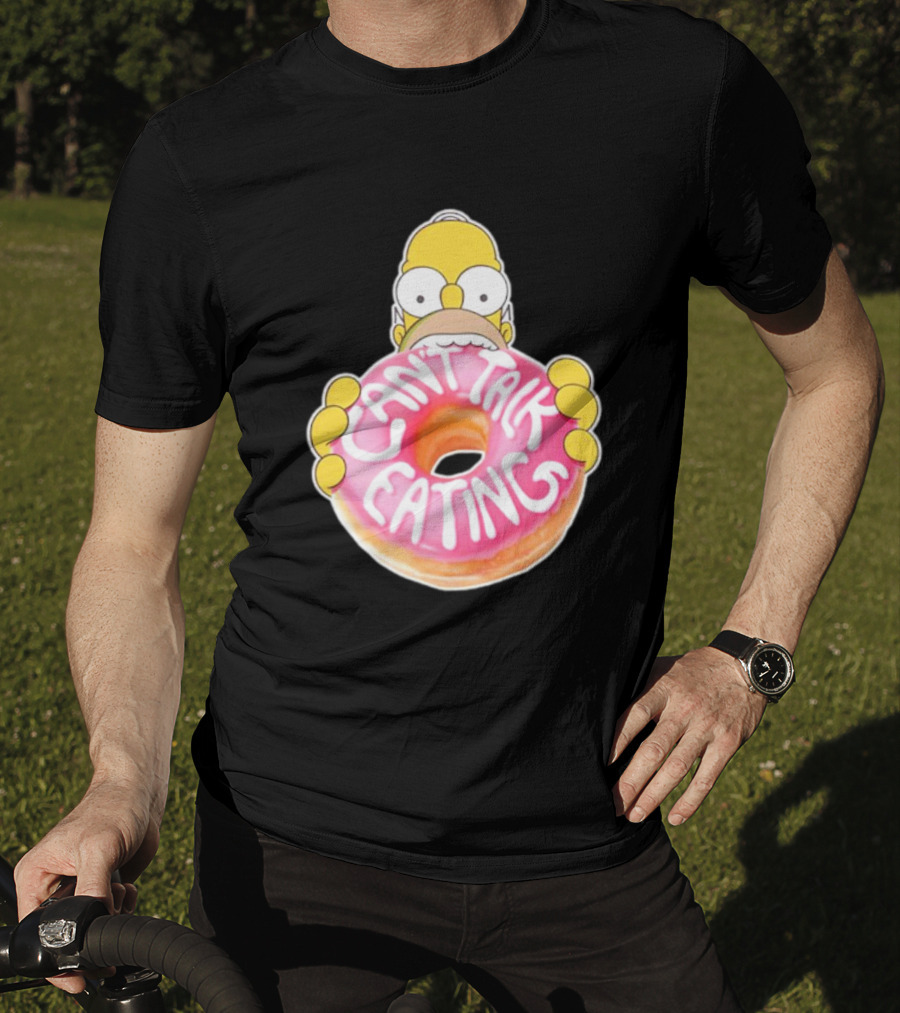 The Simpsons Homer Can't Talk Eating Donut T-Shirt