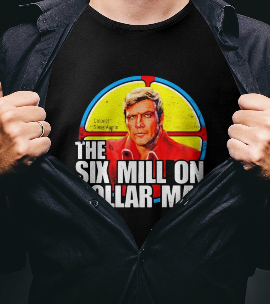 Colonel Steve Austin The Six Million Dollar Man Retro Stained Glass T-Shirt