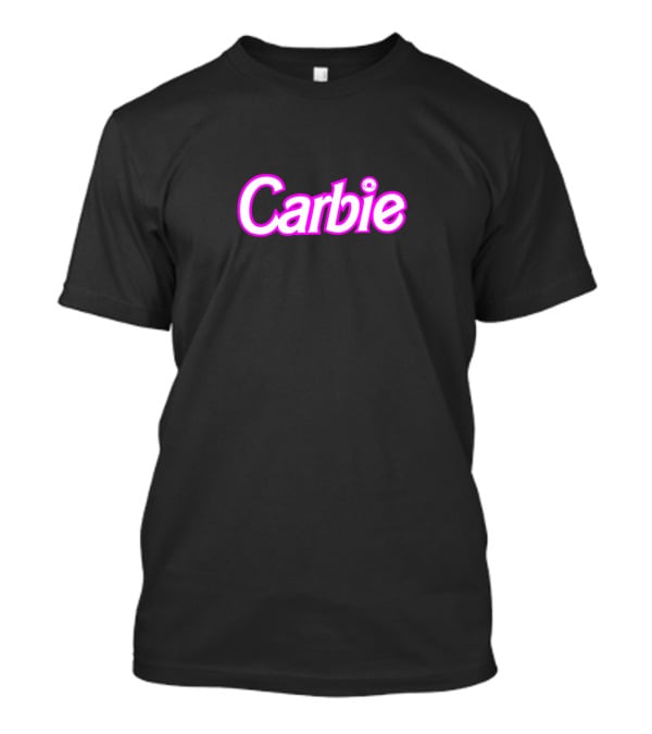 Carbie Doughnut Logo Text With Pink Outline T-Shirt
