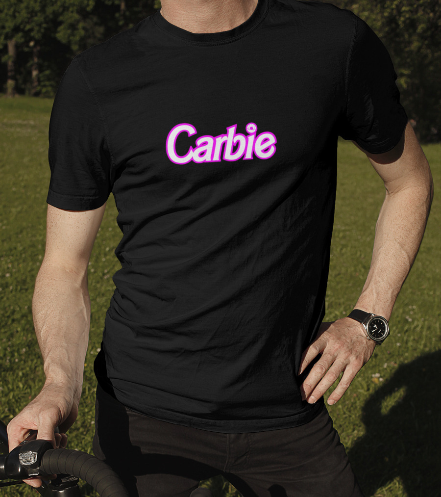 Carbie Doughnut Logo Text With Pink Outline T-Shirt