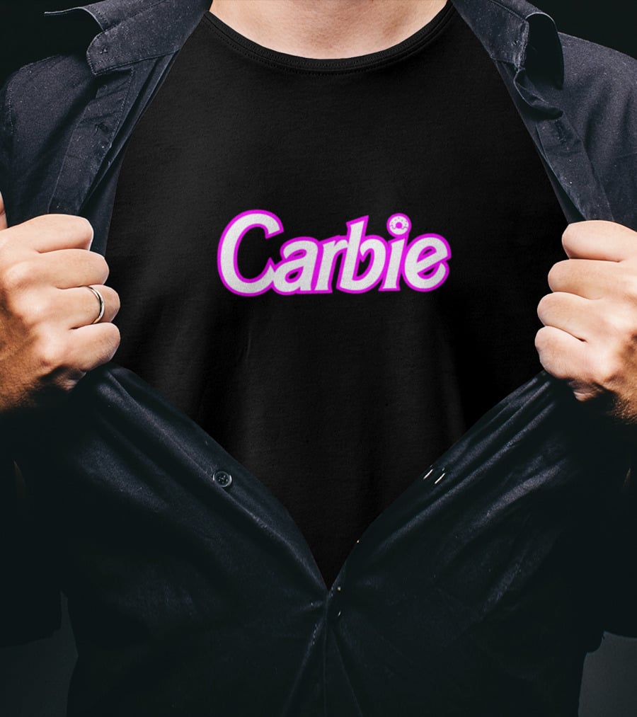 Carbie Doughnut Logo Text With Pink Outline T-Shirt