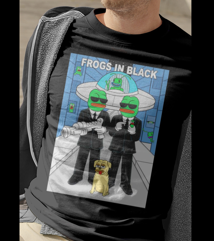 Frogs In Black T-Shirt