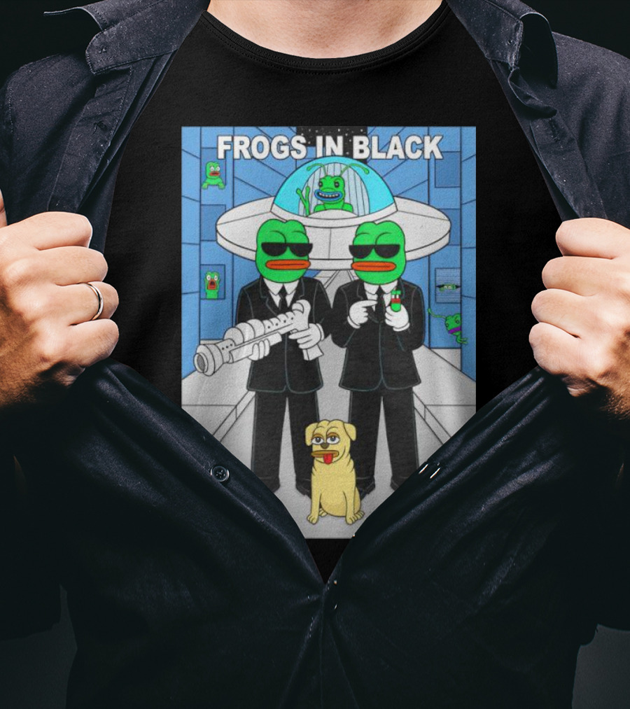 Frogs In Black T-Shirt