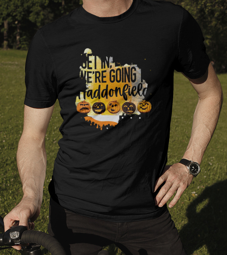 Get In Loser We're Going To Haddonfield Halloween Pumpkins Knife T-Shirt