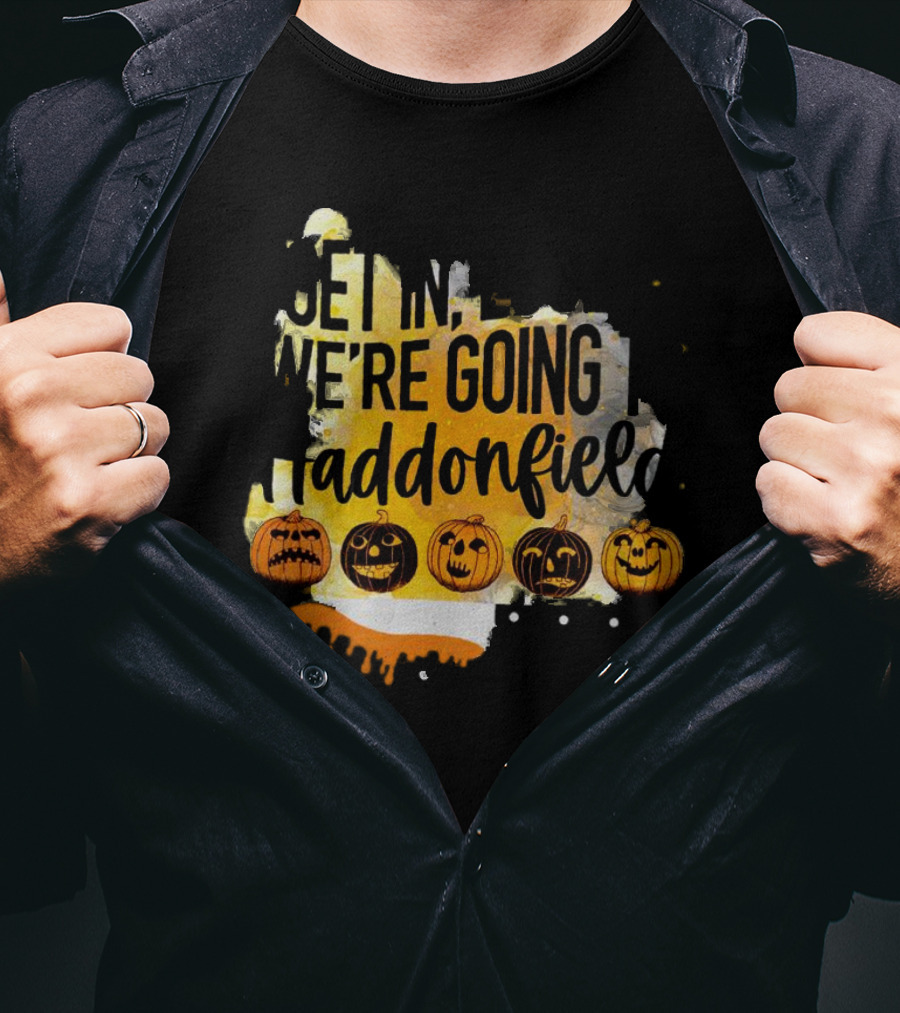 Get In Loser We're Going To Haddonfield Halloween Pumpkins Knife T-Shirt