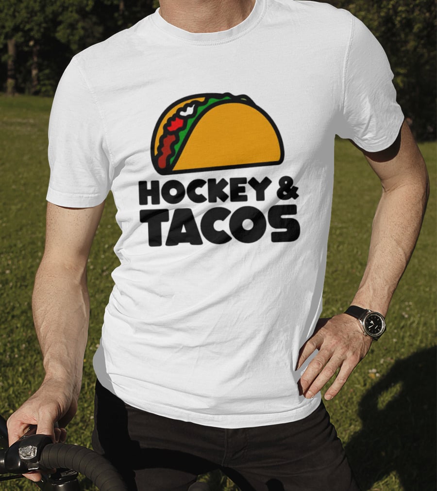 Hockey And Tacos Bold Fun Combo T-Shirt