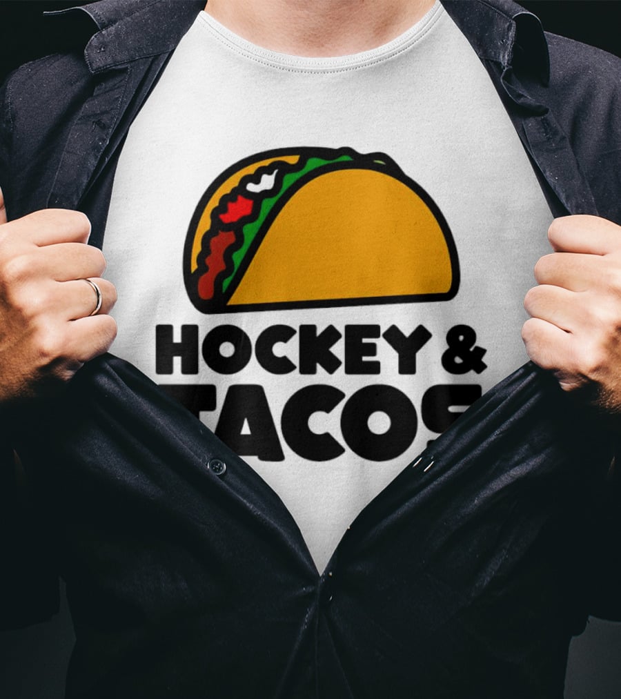 Hockey And Tacos Bold Fun Combo T-Shirt