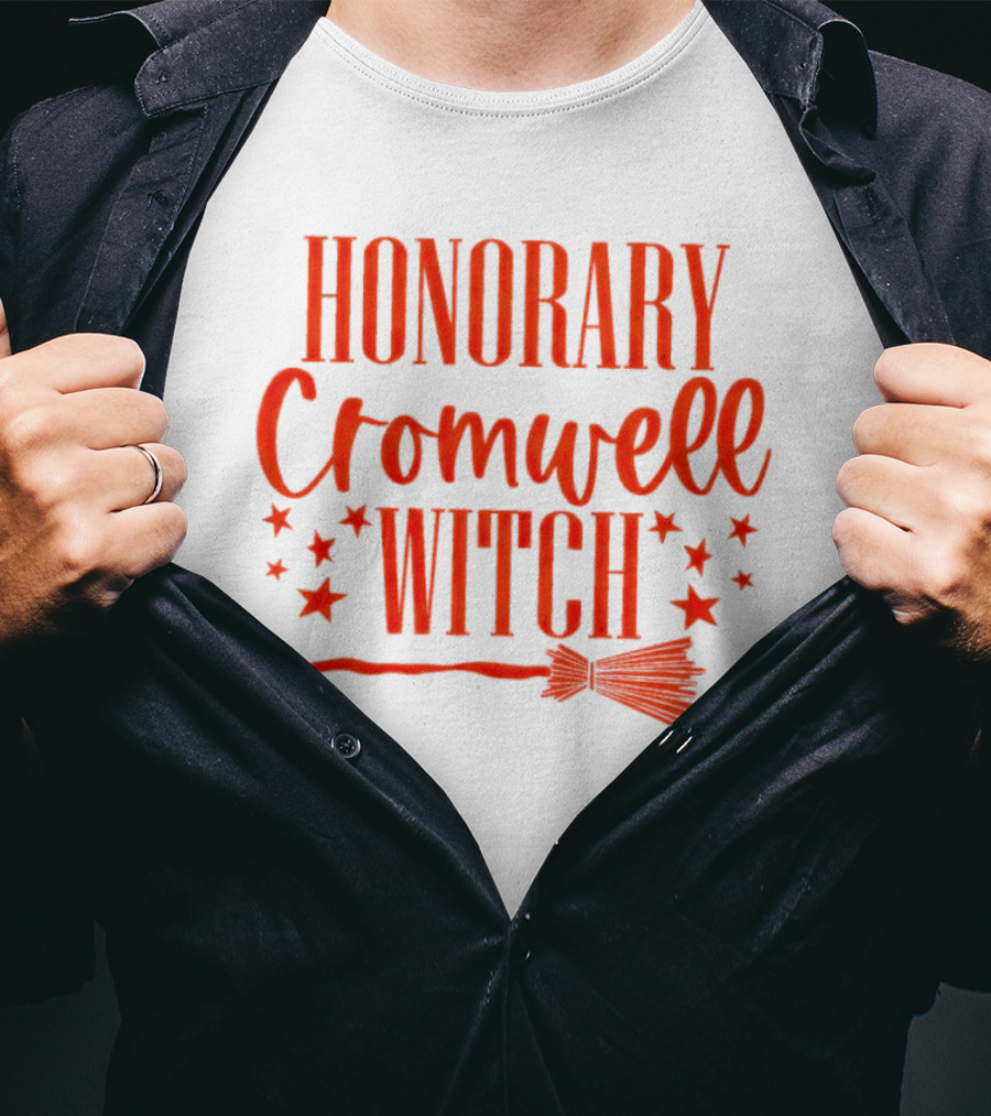 Honorary Cromwell Witch Halloween Hocus Pocus Inspired Broom Stars T-Shirt