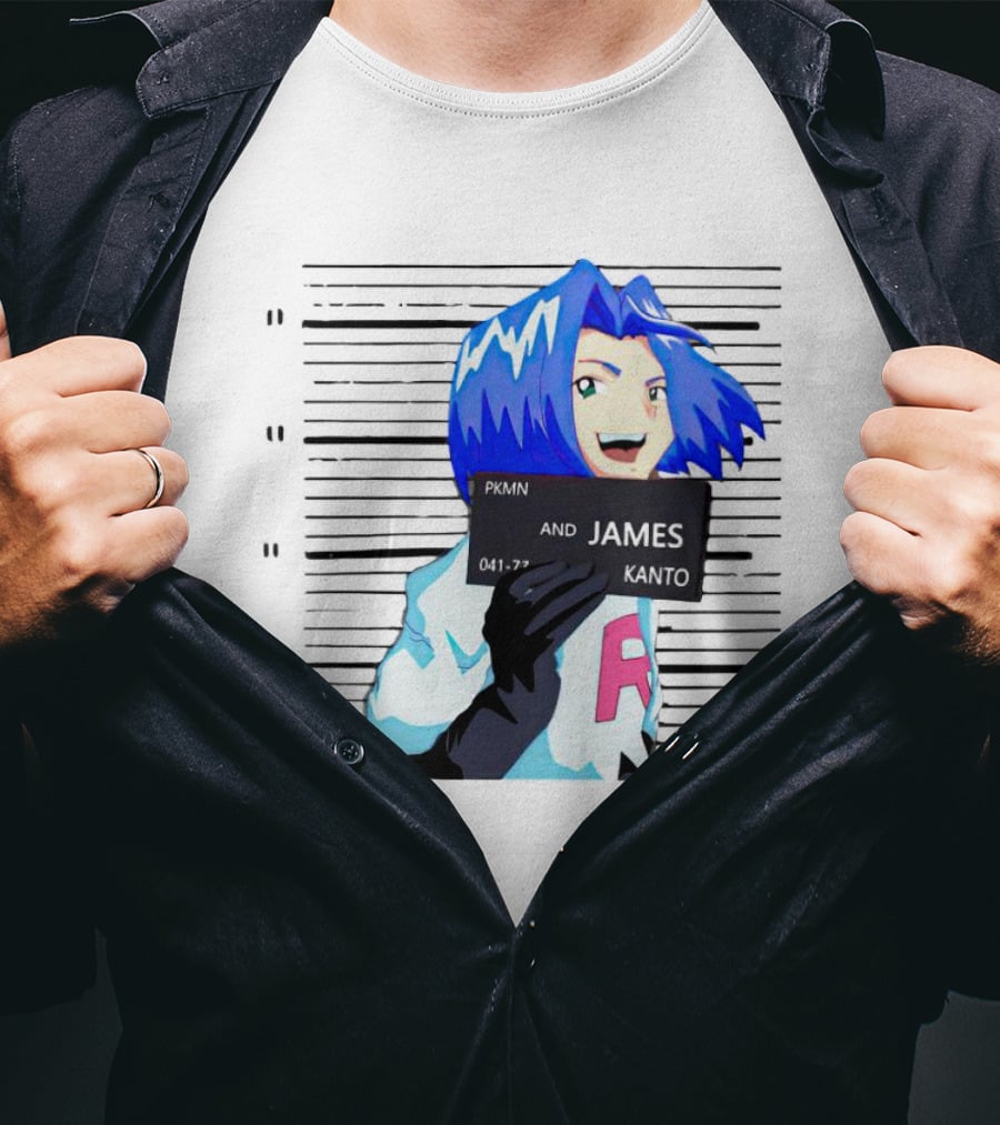 Team Rocket James Mugshot Pokemon Character Image T-Shirt