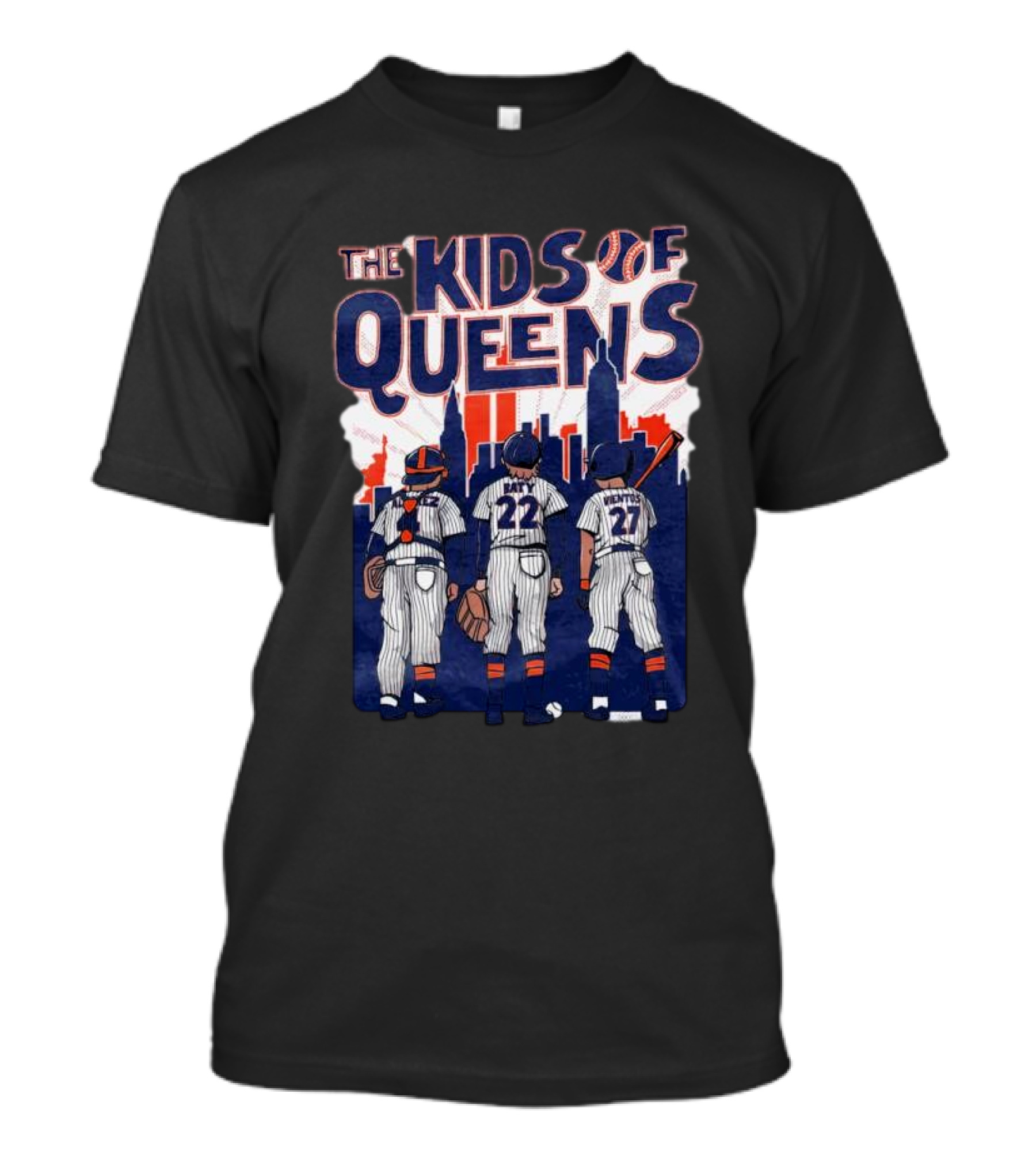 The Kids Of Queens Baseball Team Skyline T-Shirt
