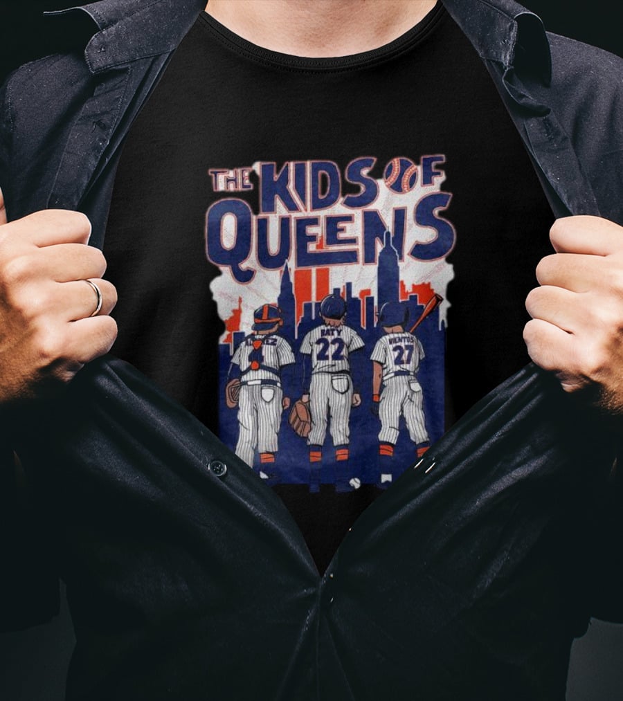 The Kids Of Queens Baseball Team Skyline T-Shirt