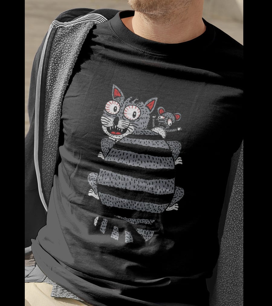 Ugly Cat And Mouse By Hexyeah T-Shirt