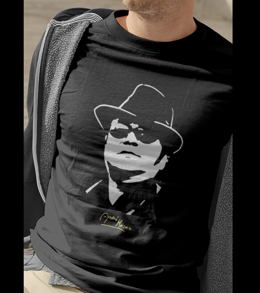 Andre Hazes Monochrome Fedora Sunglasses T-Shirt