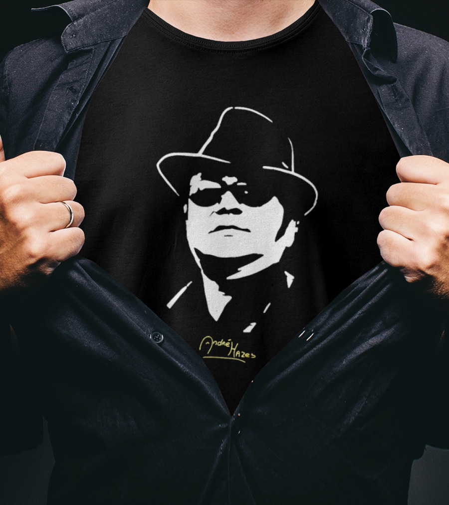 Andre Hazes Monochrome Fedora Sunglasses T-Shirt