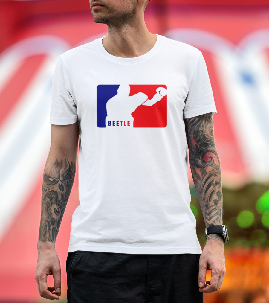 Beetle Boxing Silhouette in Red and Blue NBA T-Shirt