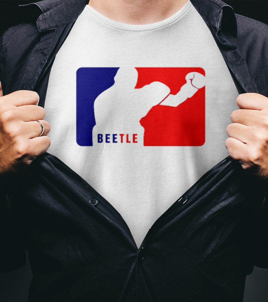 Beetle Boxing Silhouette In Red And Blue NBA T-Shirt