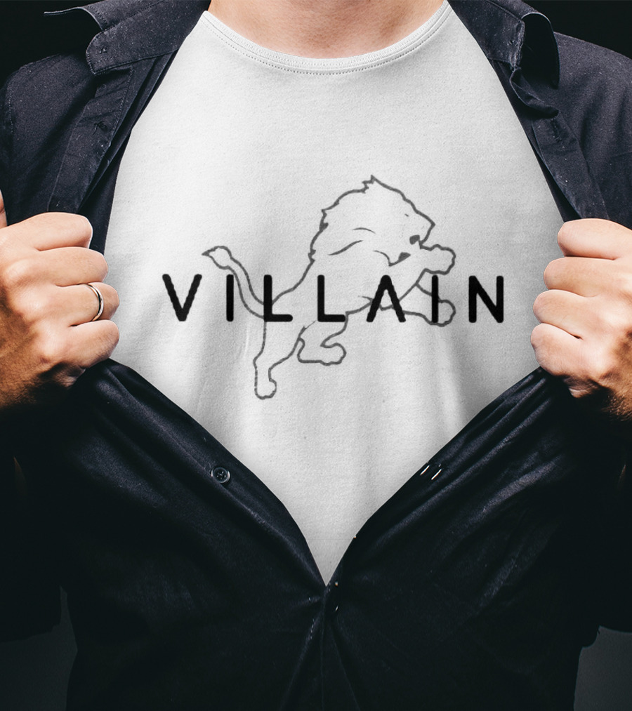 Detroit Lions Villain Iconic Dark Lion Motif T-Shirt