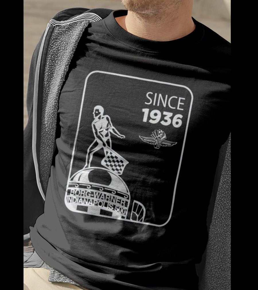 Since 1936 Borg Warner Indianapolis 500 Wing Wheel Flag Trophy T-Shirt