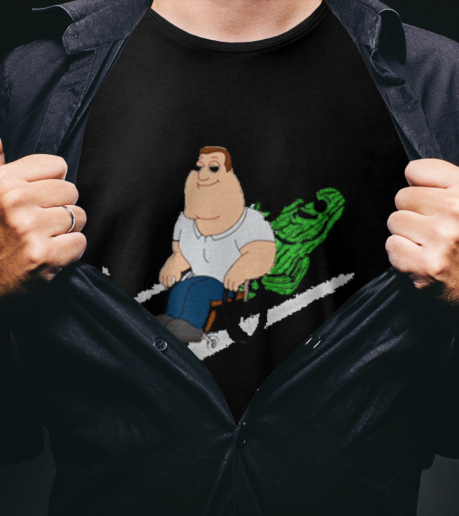 Joe Swanson Riding Cucumber Joe T-Shirt