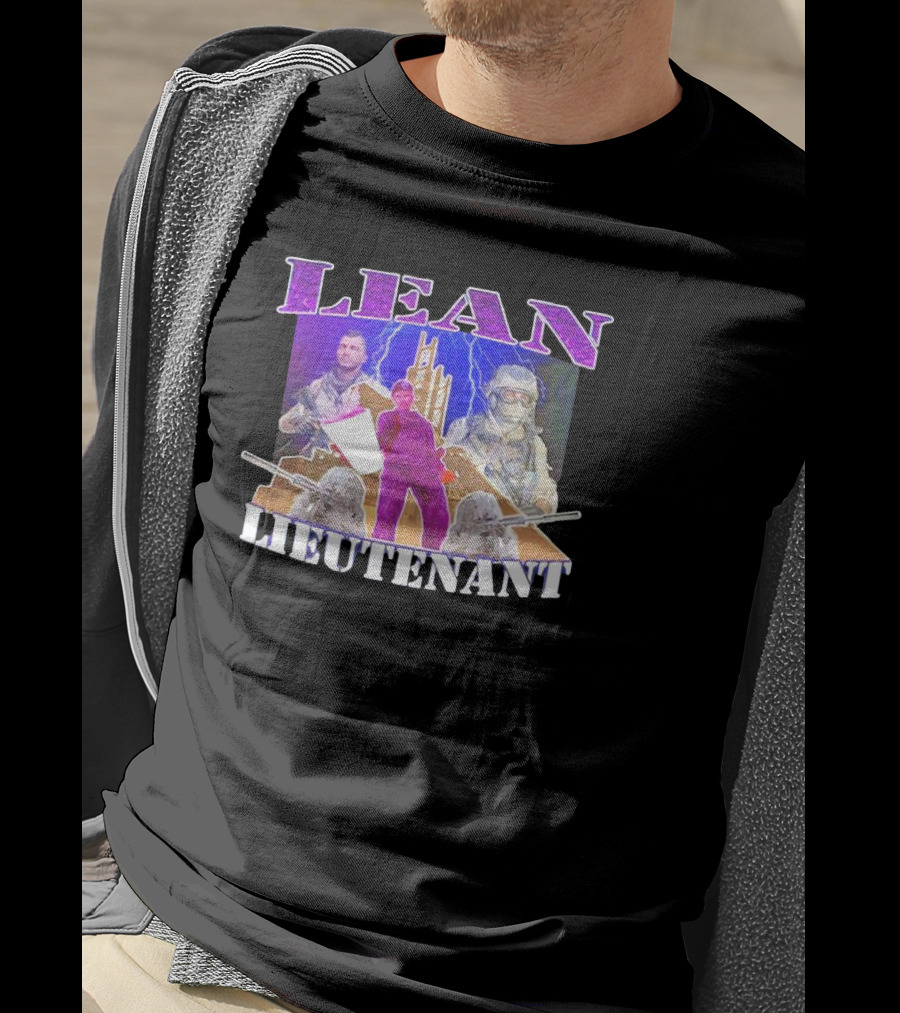 LEAN LIEUTENANT Soldiers With Lightning Background T-Shirt
