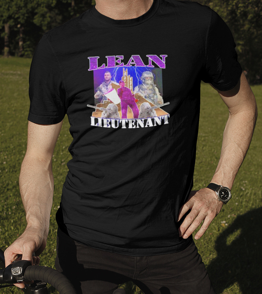 LEAN LIEUTENANT Soldiers With Lightning Background T-Shirt