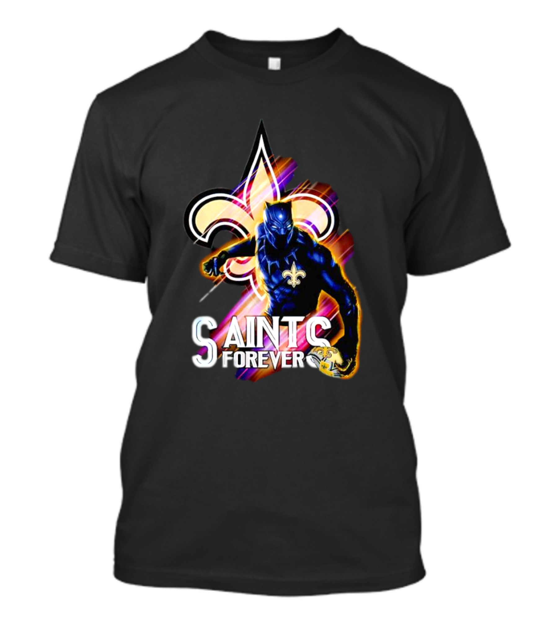 New Orleans Saints Black Panther Saints Forever Fleur De Lis T-Shirt