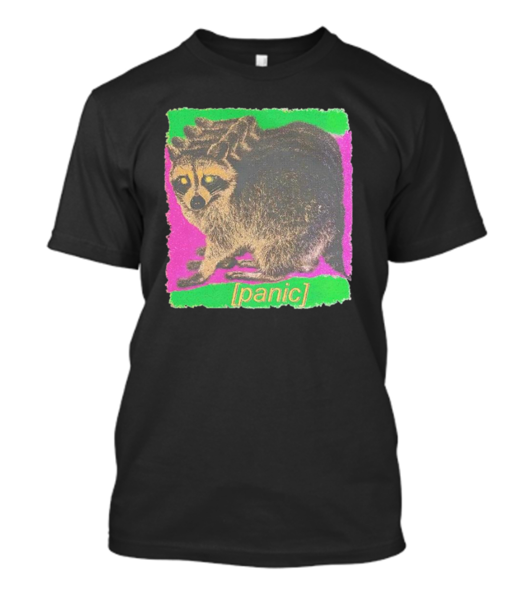 Raccoon [panic] Colorful Retro T-Shirt