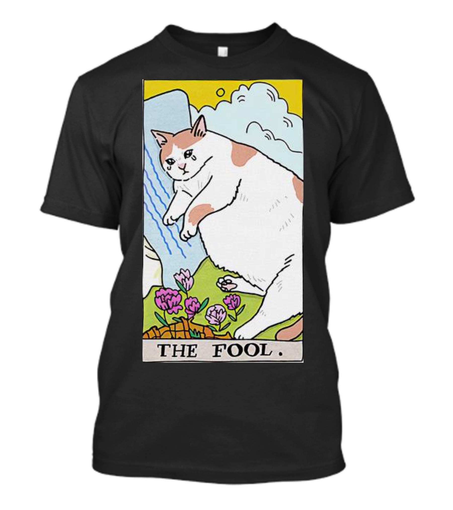Sad Cat The Fool Tarot Card Cute Feline T-Shirt