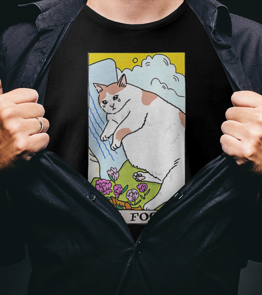 Sad Cat The Fool Tarot Card Cute Feline T-Shirt