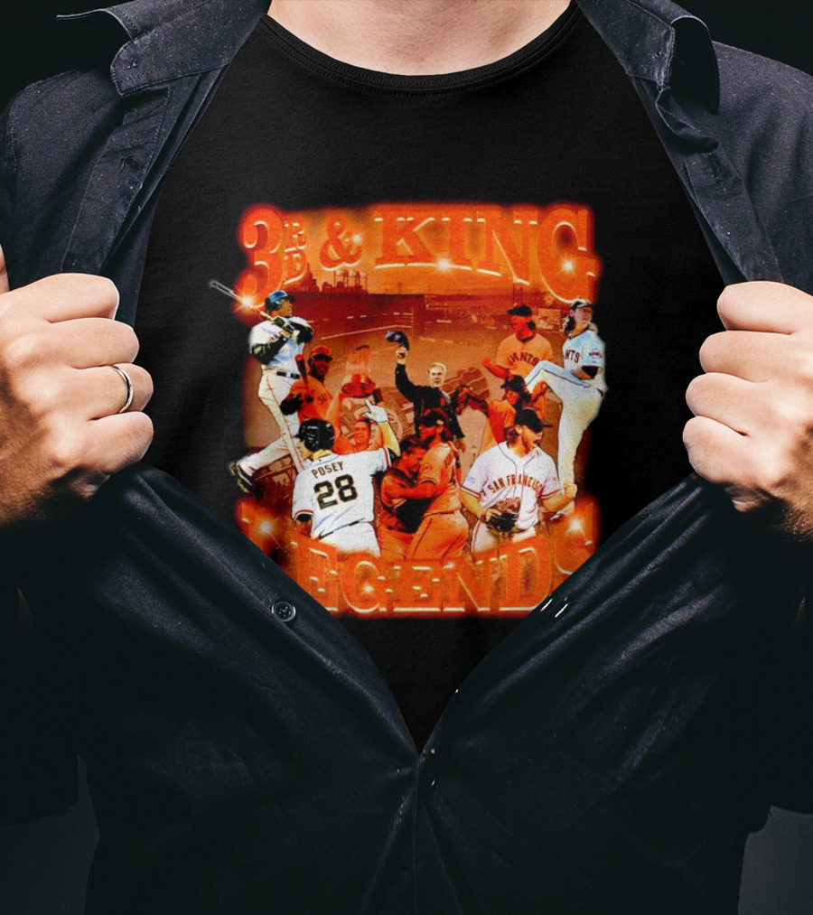 3rd And King Legends San Francisco Giants Baseball Icons T-Shirt