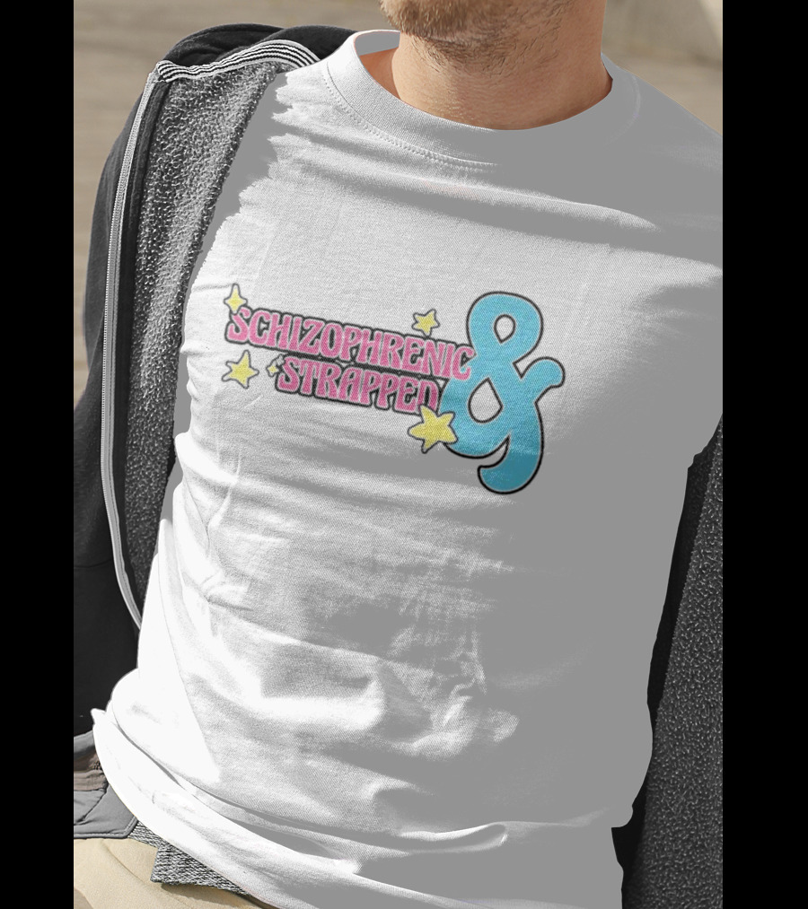 Schizophrenic And Strapped Retro Starry T-Shirt