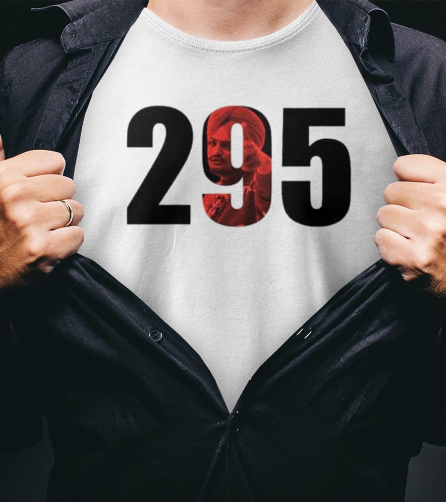 Sidhu Moose Wala 295 Black And Red T-Shirt