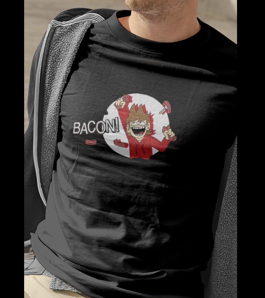 Tord Enthusiastic Bacon Celebration Cartoon T-Shirt