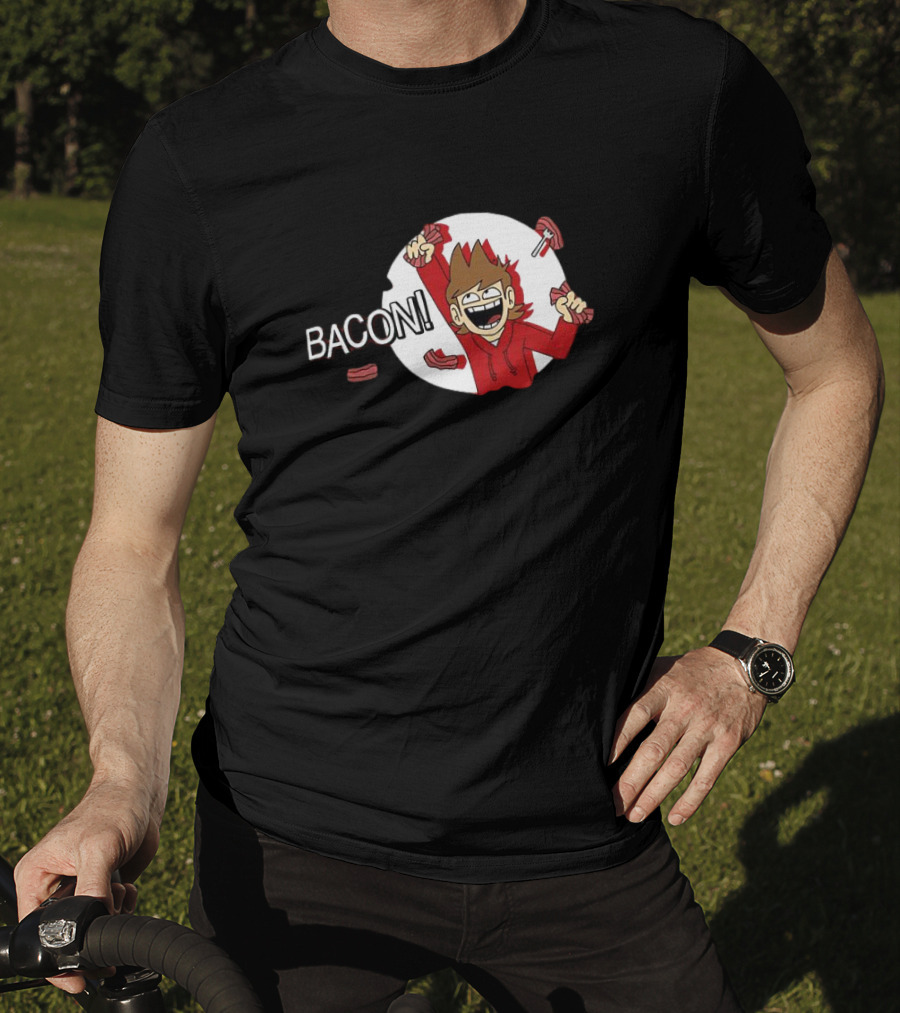 Tord Enthusiastic Bacon Celebration Cartoon T-Shirt