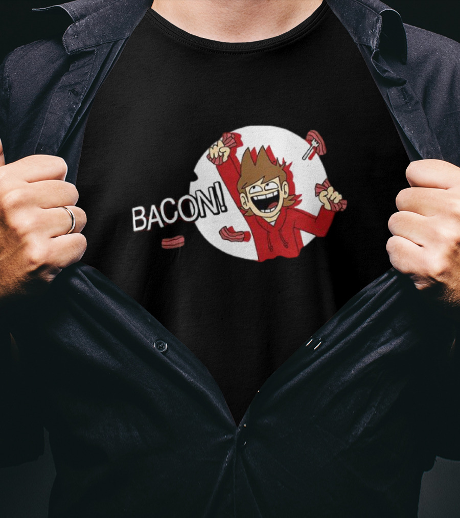 Tord Enthusiastic Bacon Celebration Cartoon T-Shirt