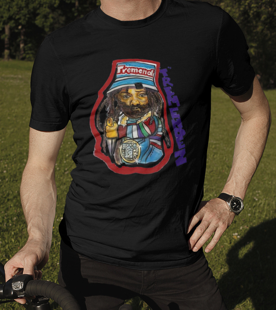 Tremendz Tremendez King Phade Art Stylized Character With Colorful Clothing And Hat T-Shirt