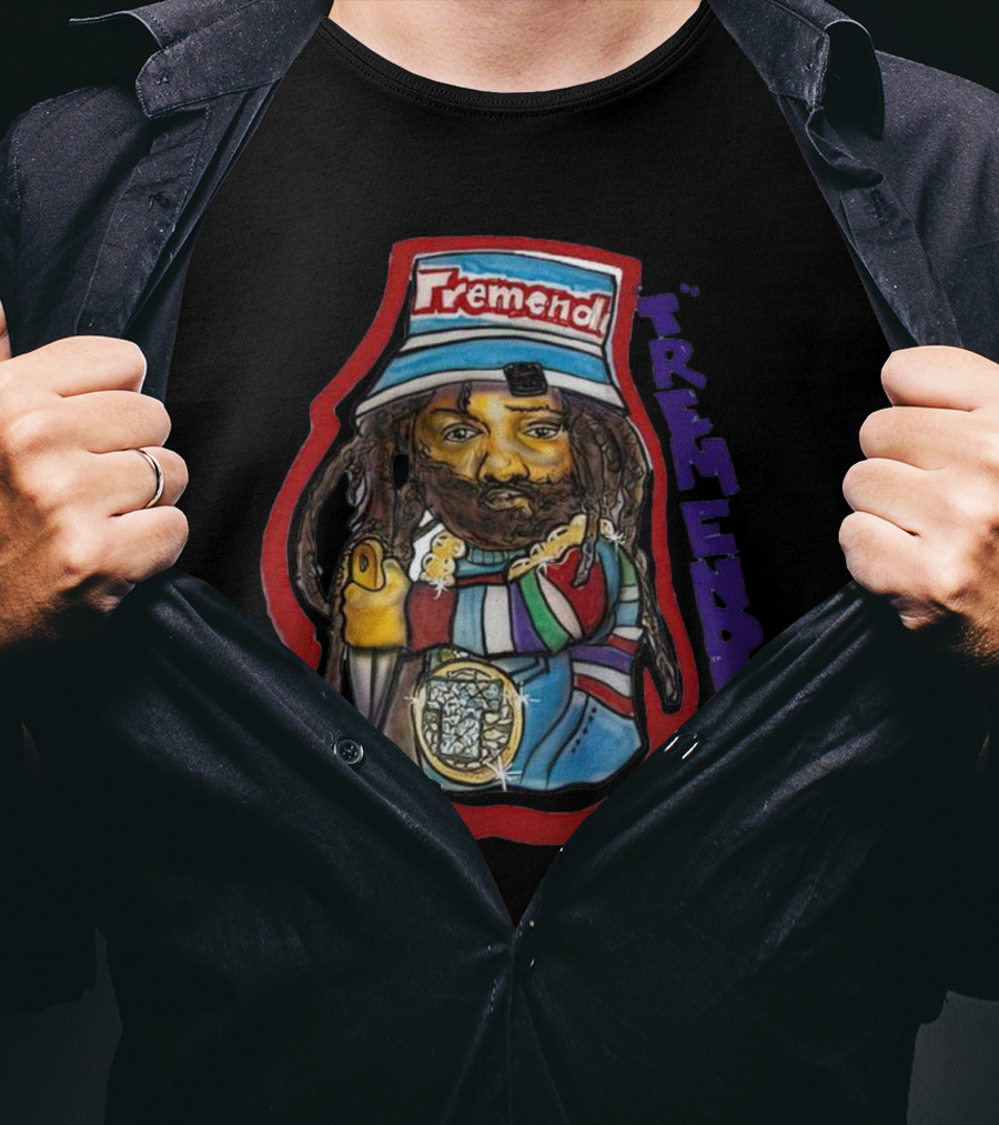 Tremendz Tremendez King Phade Art Stylized Character With Colorful Clothing And Hat T-Shirt