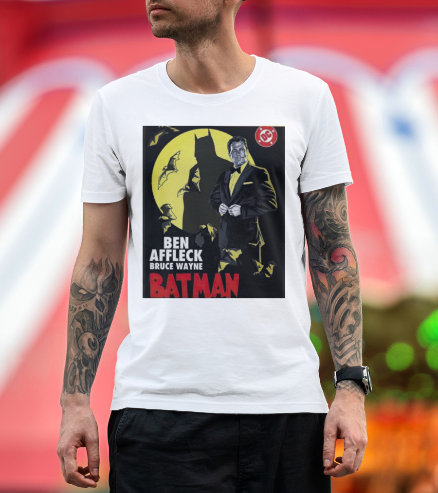 Ben Affleck Bruce Wayne Batman DC Comic Bats Moon T-Shirt
