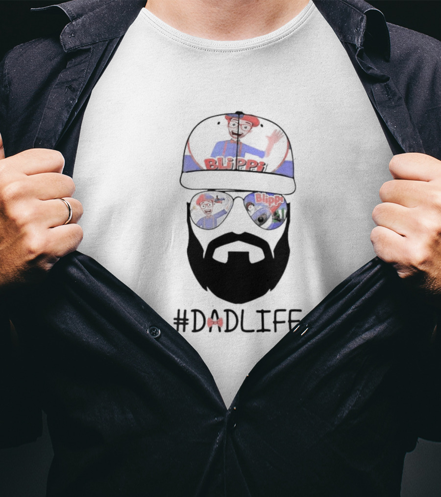 Blippi Dad Life Hat Sunglasses Beard #Dadlife T-Shirt