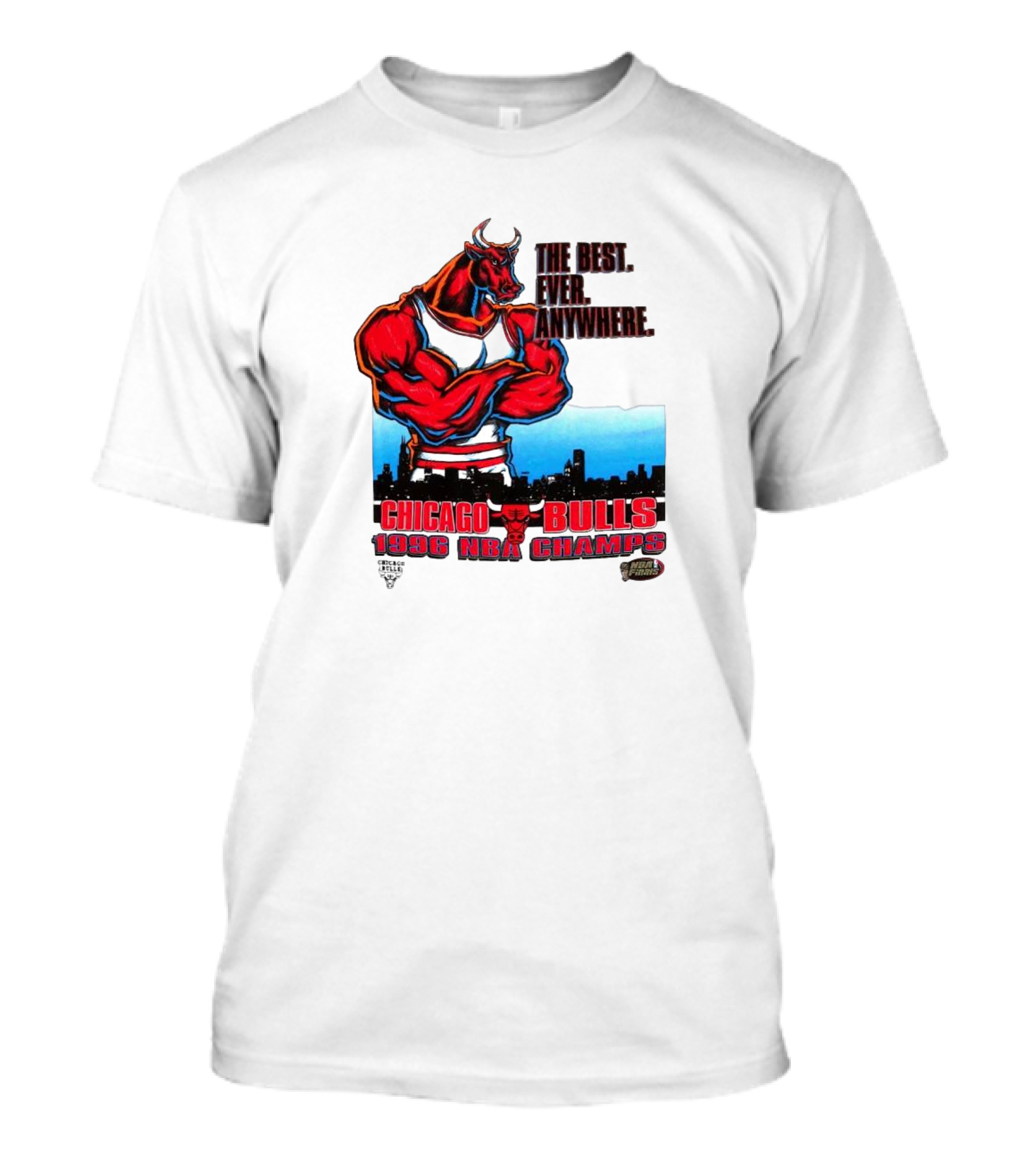Chicago Bulls 1996 NBA Champs The Best Ever Anywhere Bulls United Center Skyline T-Shirt