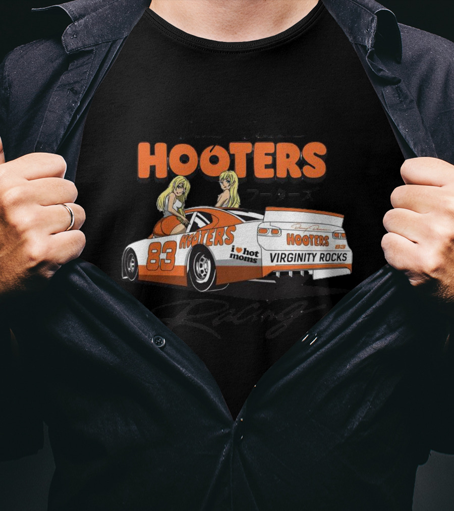Danny Duncan Hooters 83 Racing I Heart Hot Moms Virginity Rocks T-Shirt