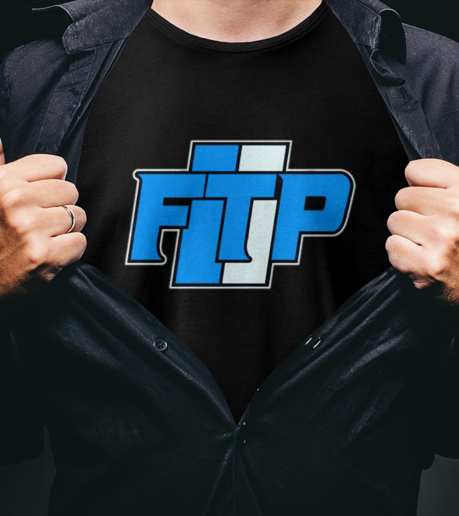 Detroit Lions FTP Blue And White T-Shirt