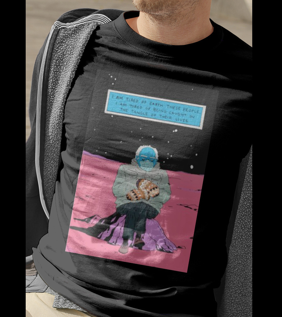 I Am Tired Of Earth These People Dr. Manhattan Bernie Sanders Sitting Meme T-Shirt
