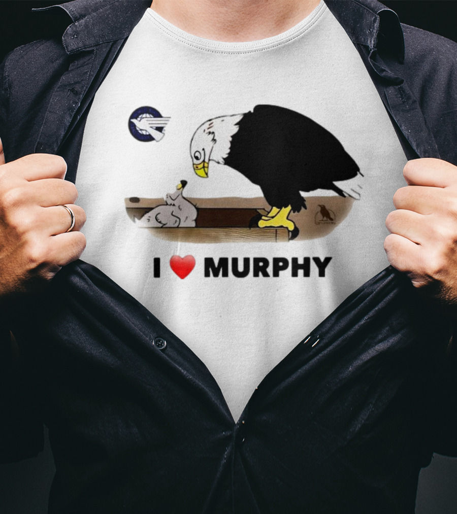 Eagle I Love Murphy Heart Symbol With Nest And Stork T-Shirt