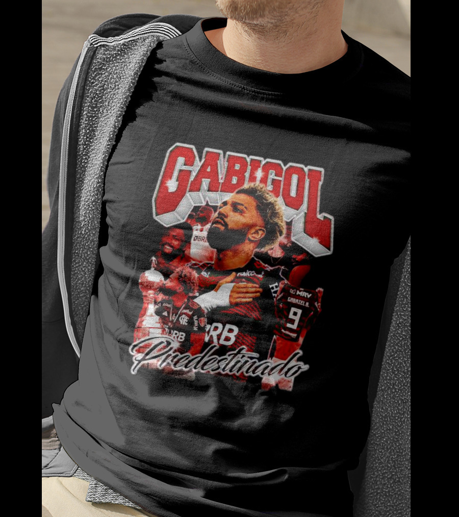 Gabigol Predestinado Flamengo Trophy Celebration Collage T-Shirt